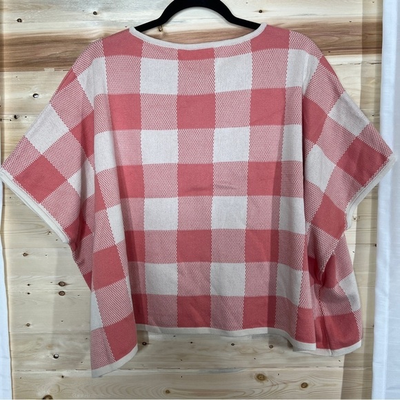 La Casita de Wendy pink and cream buffalo check box knit top - Picture 3 of 7